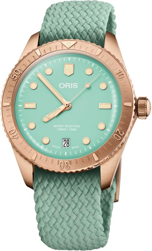 Oris Divers Sixty-Five Cotton Candy Bronze Green Unisex Horloge 38mm - horlogeoutlet.nl