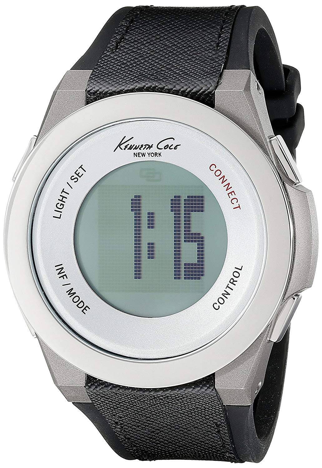 Kenneth Cole Herenhorloge - Grijs Polycarbonaat & Zwart Textiel - 46-52mm