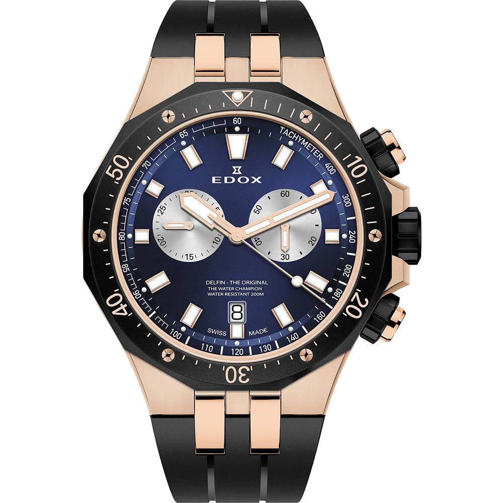 Edox Delfin Chronograph 10109 357RNCA BUIRA Herren-Taucheruhr 43 mm