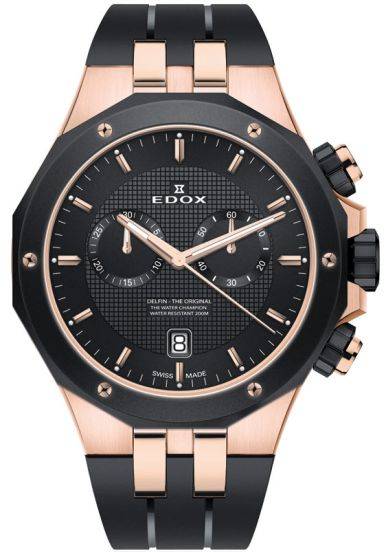 Edox Delfin Chronograph 10110 357RNCA NIR Herren-Taucheruhr 43mm