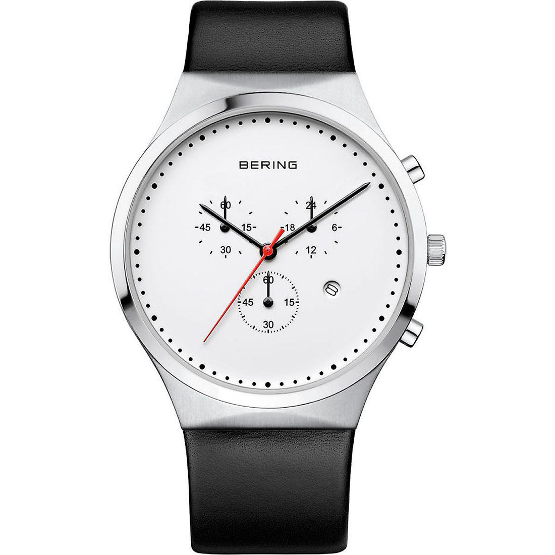 Bering Herenhorloge 14740-404 - Zwart Leer & Grijs RVS - 37-40mm