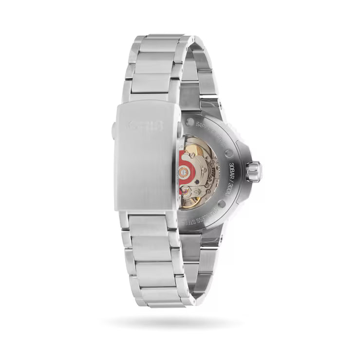 Oris Aquis X Bracenet Herenhorloge 43.5mm met roestvrijstalen band en groene wijzerplaat, ideaal voor stijlvolle en duurzame mannenaccessoires.