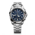 Victorinox I.N.O.X. Chronograaf Herenhorloge 241985 met blauwe wijzerplaat, roestvrijstalen band en 43mm kast, waterdicht tot 20 ATM. Luxe Swiss Made horloge voor heren in de categorie horloges.