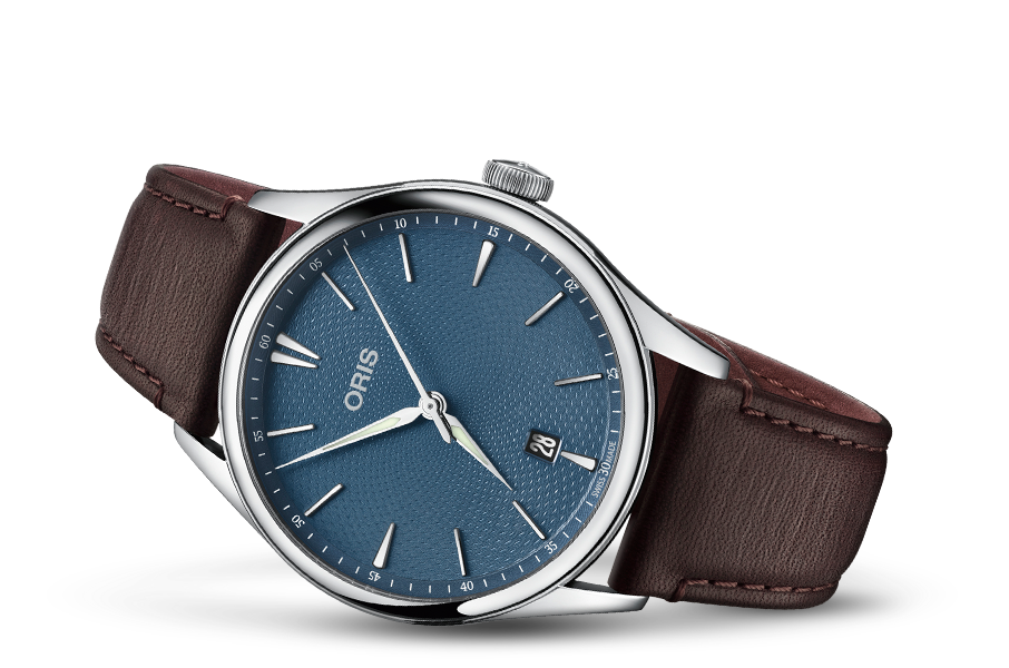 Oris Atelier Date Uhr mit braunem Band 40mm