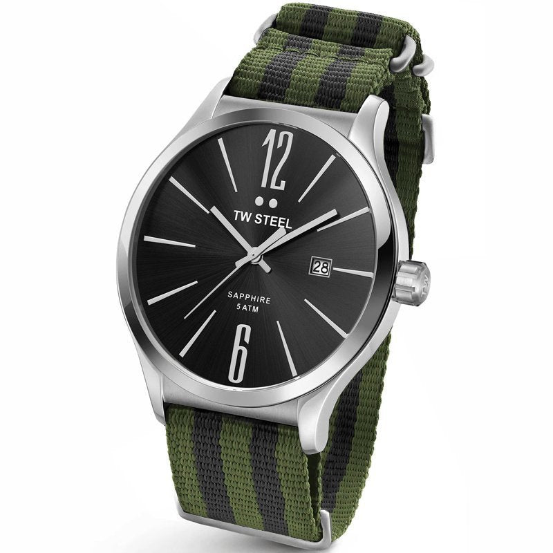 TW Steel TW1326 Slim Line Green Bond NATO-Uhr 45 mm