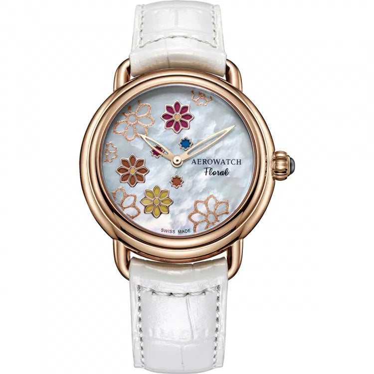 Aerowatch Floral Swiss Made Dameshorloge 38mm