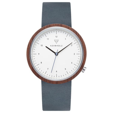 Kerbholz Heinrich Wooden Watch Walnut Slate Blue 40mm