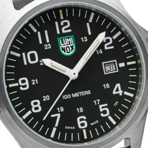 Luminox Patagonie Horloge 43mm X2.2501.M met zwart wijzerplaat en roestvrijstalen mesh band. Swiss Made herenhorloge, waterdicht tot 100 meter.