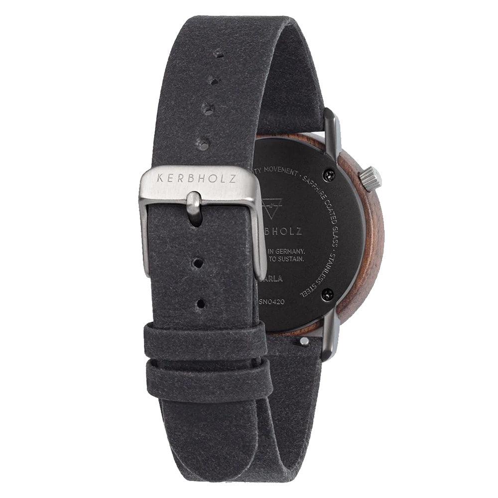 Kerbholz Carla Vegan Dameshorloge Walnut Black 36mm - horlogeoutlet.nl