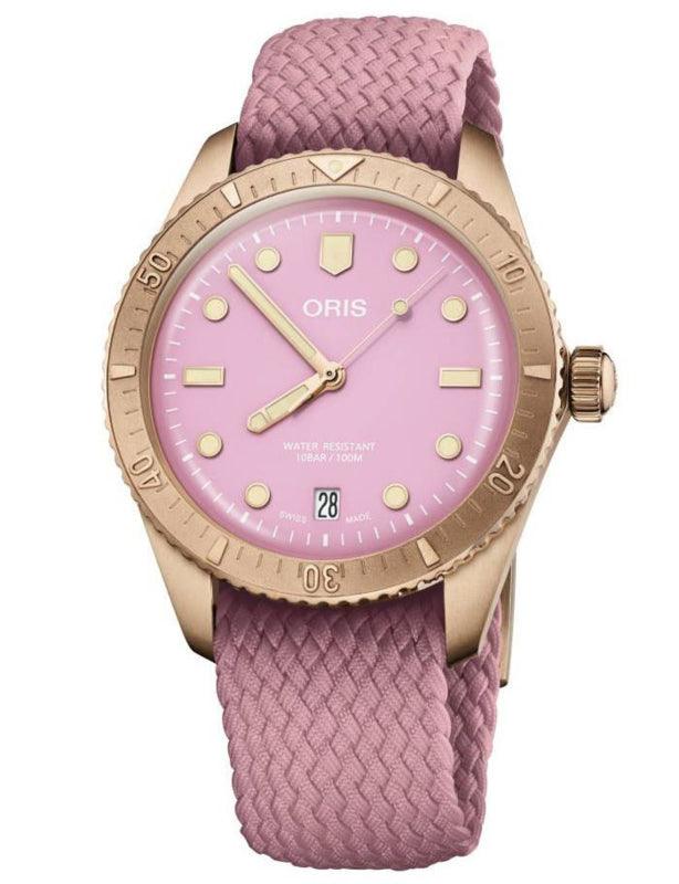 Oris Divers Sixty-Five Cotton Candy Bronze Pink Unisex Horloge 38mm - horlogeoutlet.nl