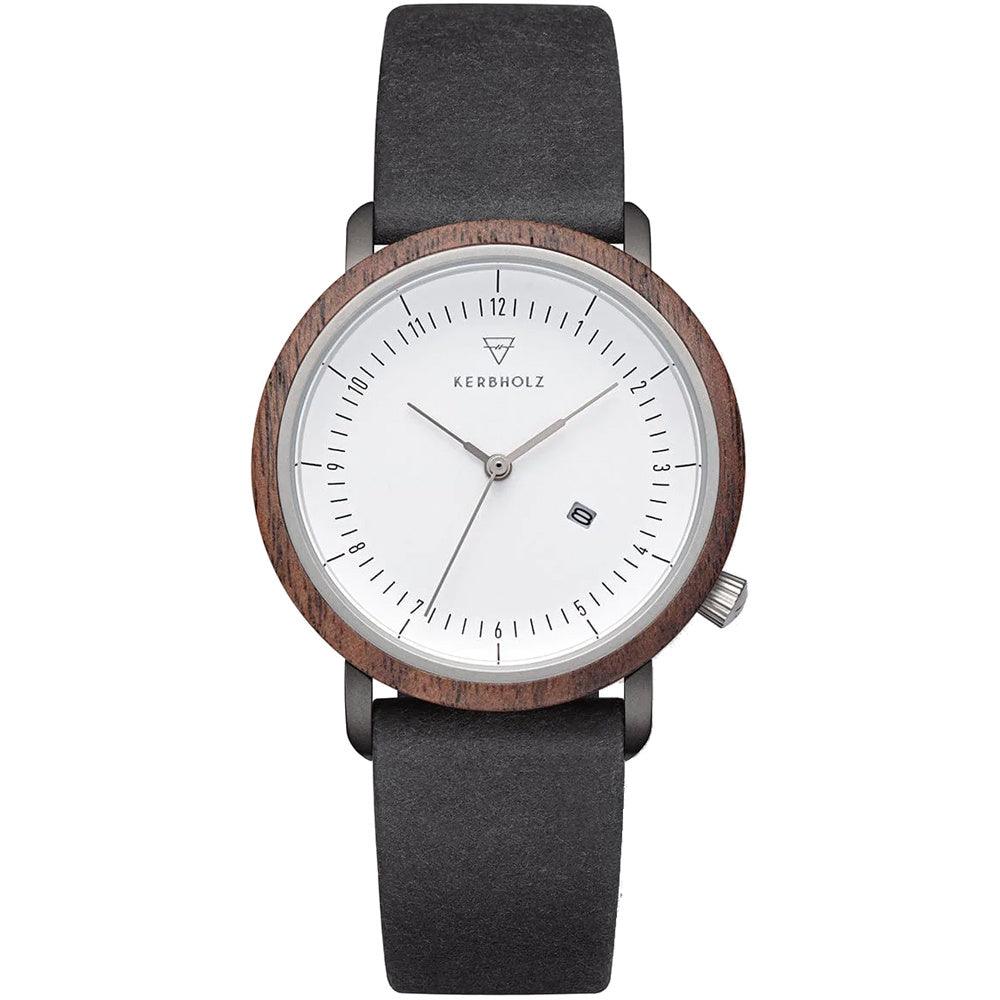 Kerbholz Carla Vegan Dameshorloge Walnut Black 36mm - horlogeoutlet.nl