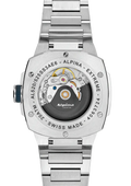 Achterkant van de Alpina Alpiner Extreme Herenhorloge 40mm met zichtbare Zwitserse automatische uurwerk en roestvrijstalen band. Swiss Made kwaliteit voor heren.