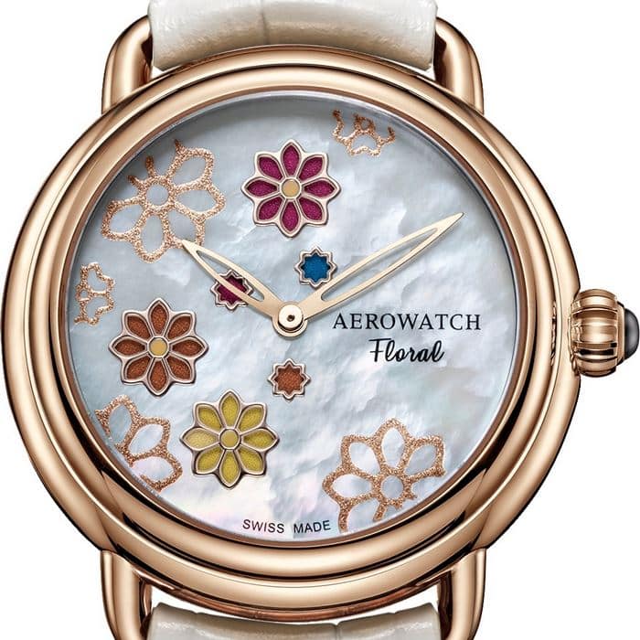 Aerowatch Floral Swiss Made Dameshorloge 38mm