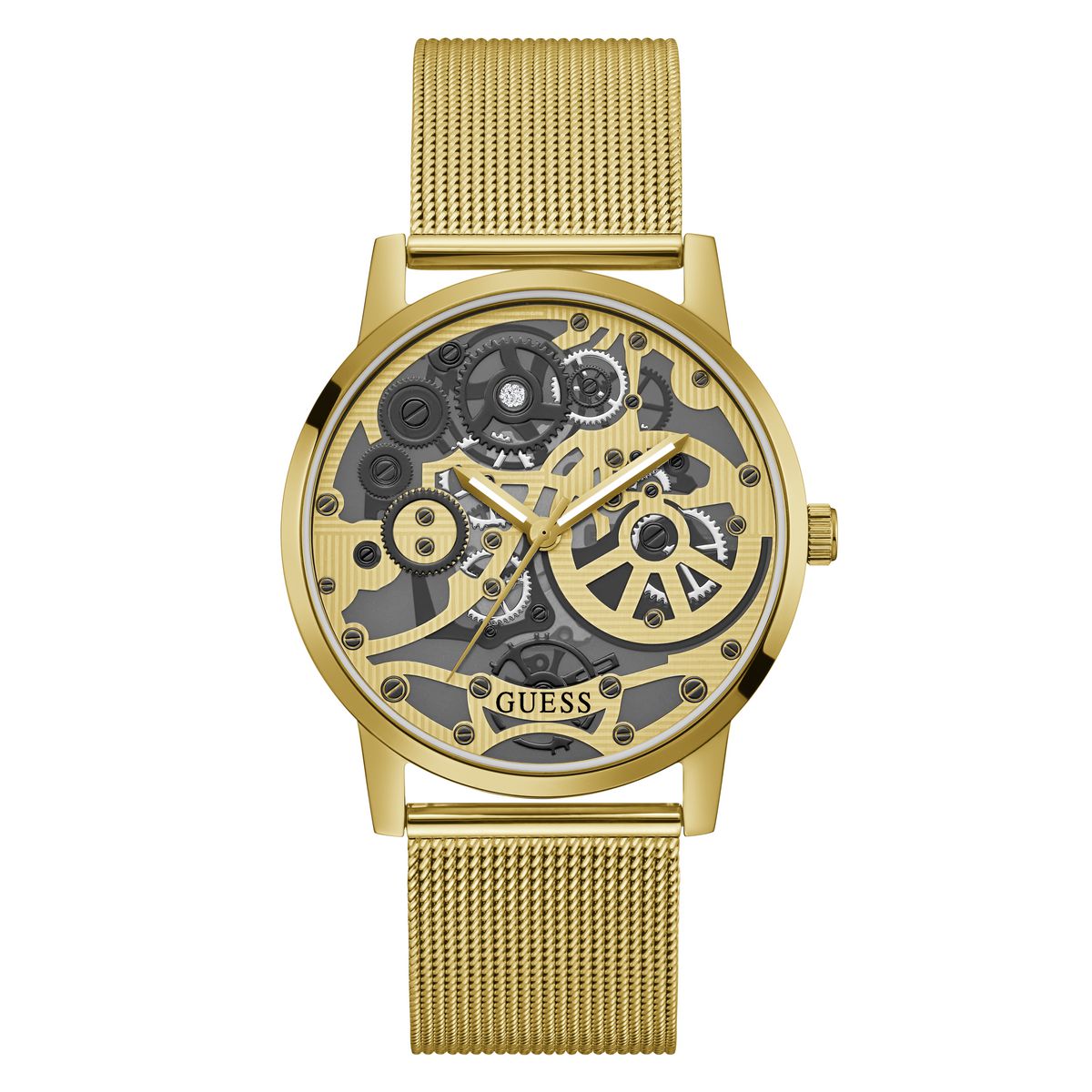 Guess Herenhorloge Goudkleurig RVS - Tijdloze Elegantie 41-45mm