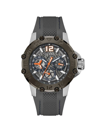 Stijlvol Guess Herenhorloge GW0640G1 Grijs RVS/Siliconen 46-52mm