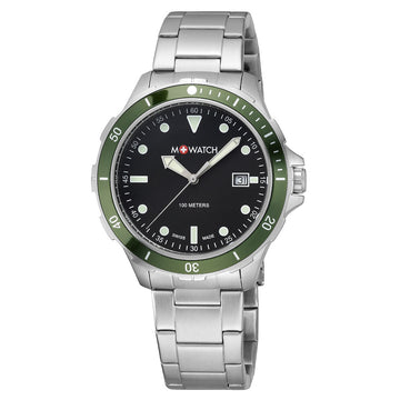 M+Watch by Mondaine Green Bezel Herenhorloge 42mm