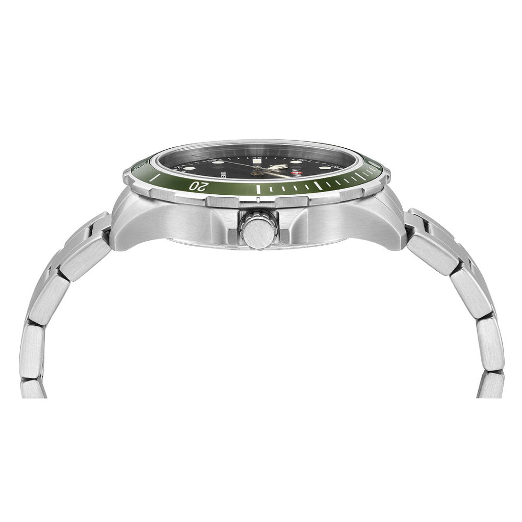 M+Watch by Mondaine Green Bezel Herenhorloge 42mm