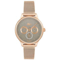 Lacoste BirdieLC2001090 dameshorloge 36mm met roségouden mesh band, quartz uurwerk en multifunctionele wijzerplaat, ideaal voor dagelijks gebruik.