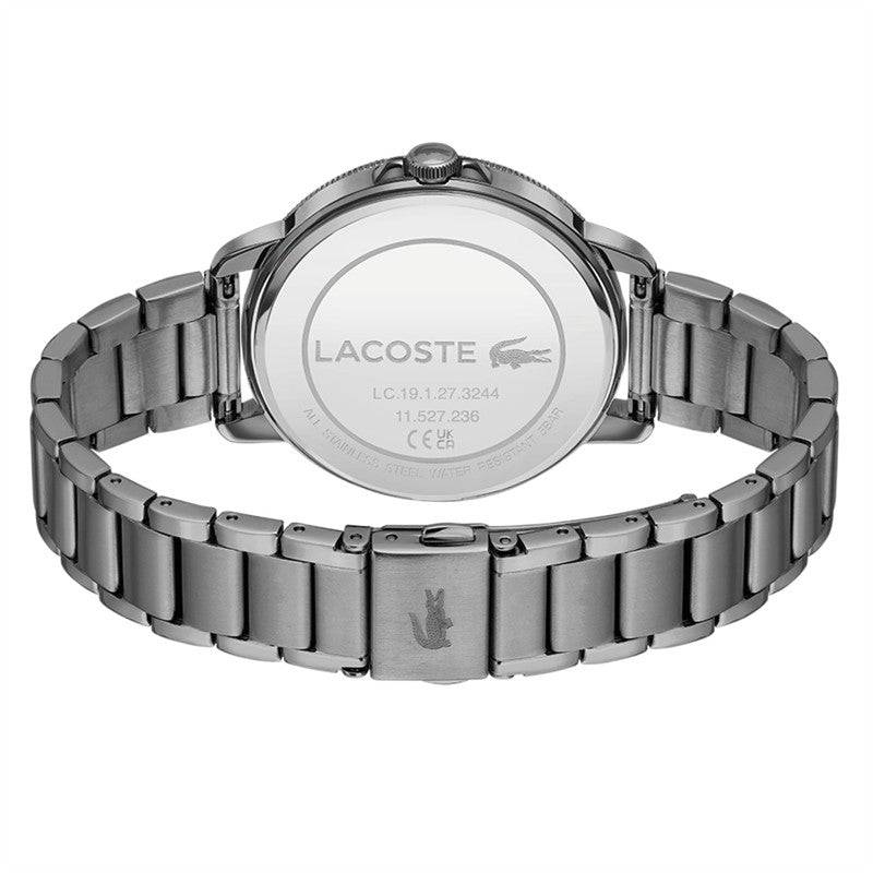 Lacoste horloge dames - LC2001220 met grijze metalen band en roségouden accenten, elegant dameshorloge van 38mm voor stijlvolle gelegenheden.