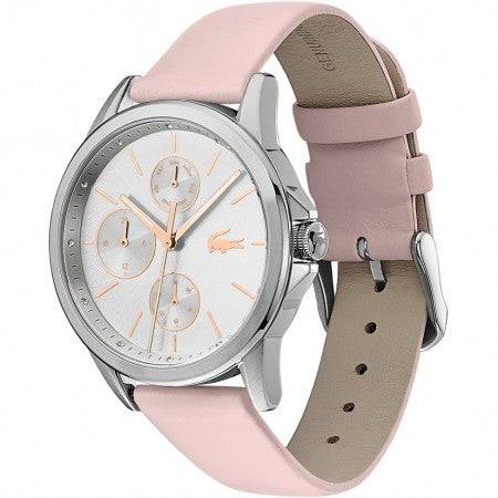 Lacoste dameshorloge 40mm - LC2001108 met Florence design en roze leren band, elegant accessoire voor elke gelegenheid.