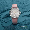 Lacoste dameshorloge 40mm - LC2001108 met Florence design en roze leren band, elegant en modern voor elke gelegenheid.