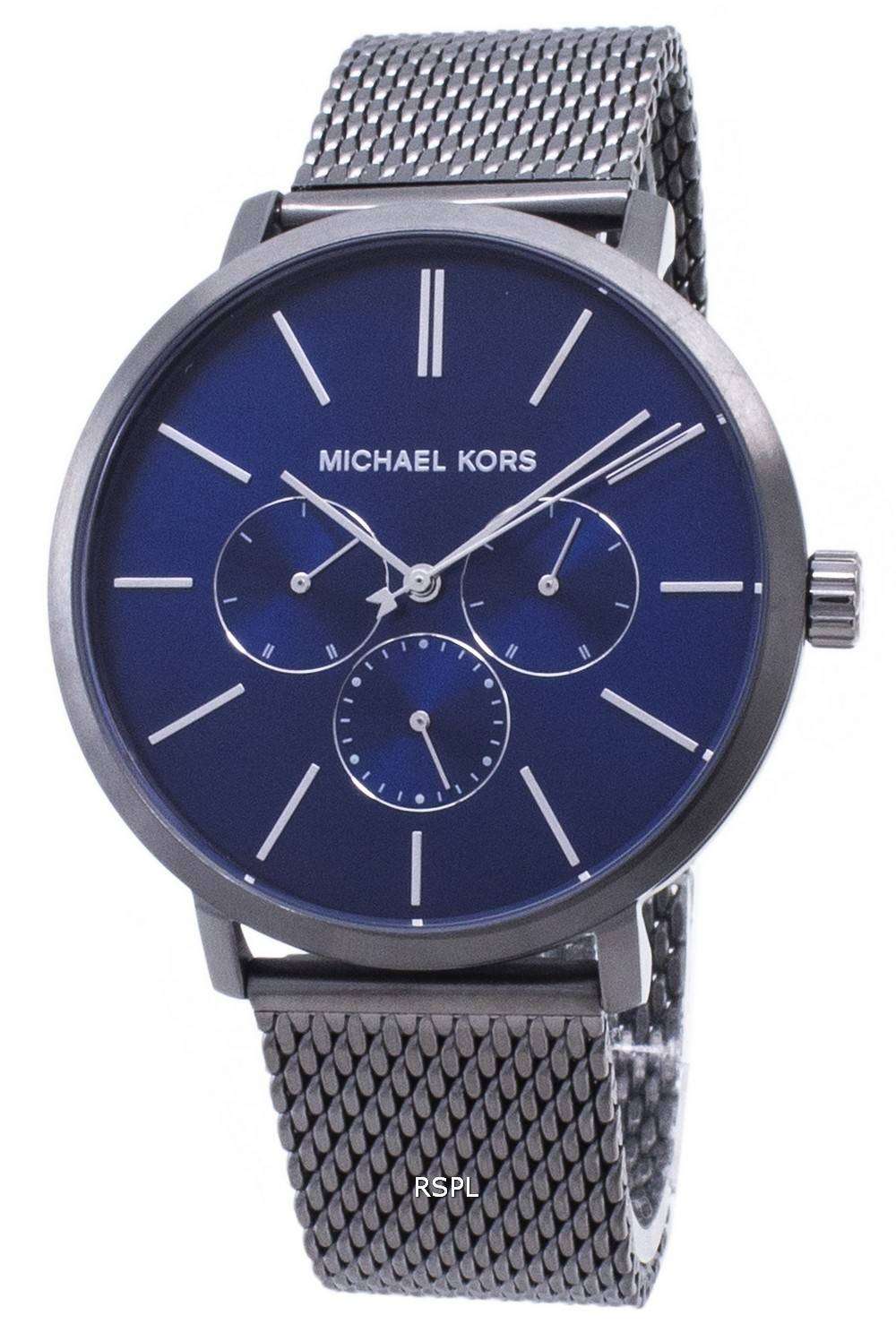 Michael Kors MK8678 Herenhorloge - Grijs RVS met Blauwe Wijzerplaat 41-45mm