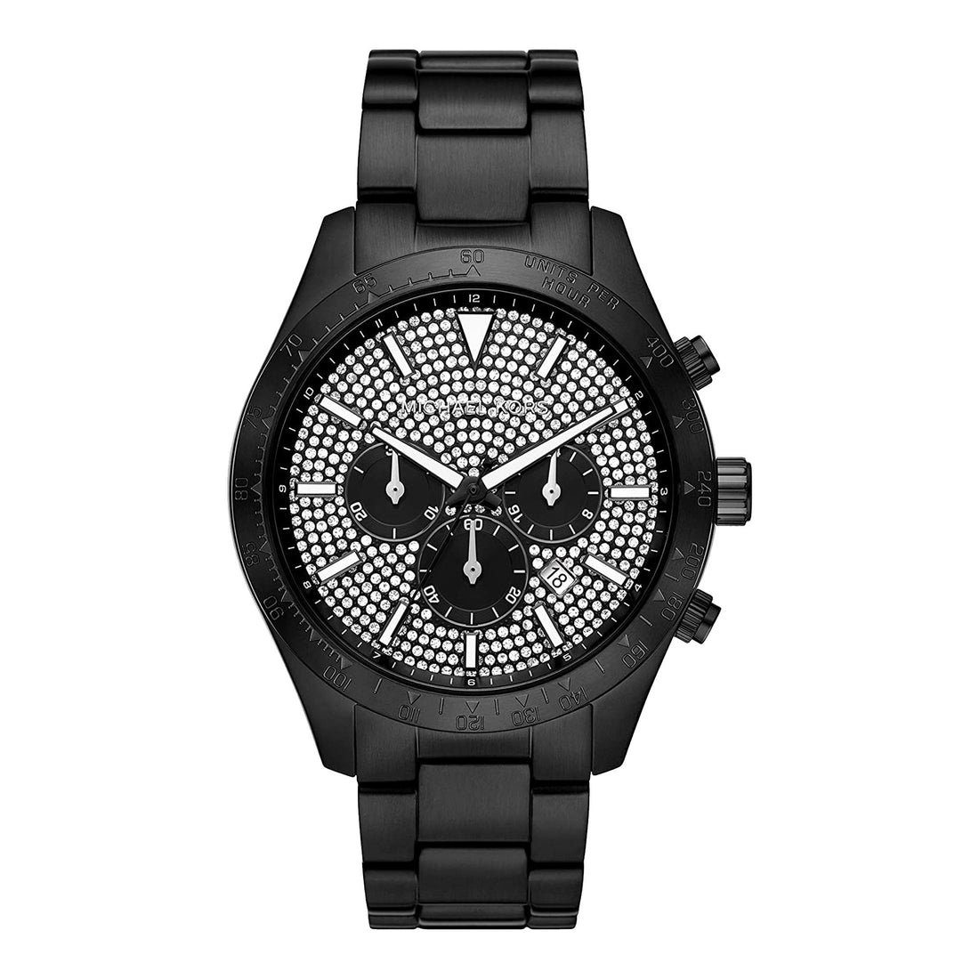 Michael Kors Herenhorloge Zwart RVS met Witte Wijzerplaat 46-52mm
