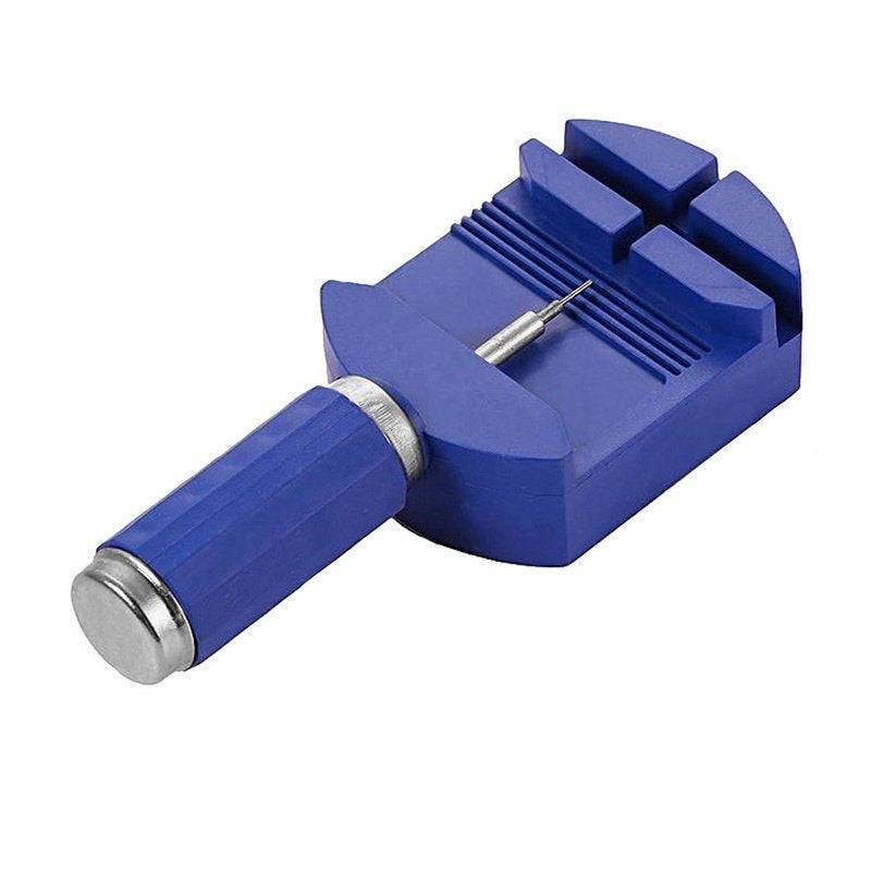 Blauwe horlogeband inkorter tool met metalen draaiknop voor het aanpassen van horlogebanden, ideaal voor Swiss Military Hanowa herenhorloge 42mm.
