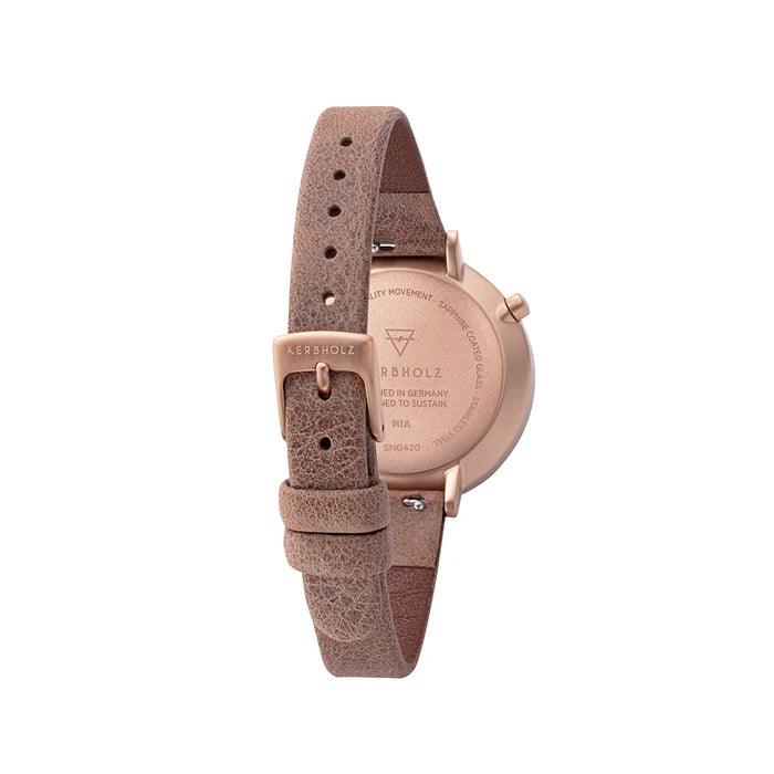 Kerbholz Frida Houten Horloge Walnut Tobacco 35mm - horlogeoutlet.nl