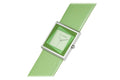 Rolf Cremer dameshorloge Yess 507204 met vierkante 34mm kast en groene leren band. Elegant ontwerp voor modebewuste dames.
