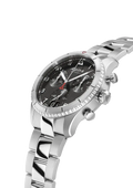 Alpina Startimer Pilot Chronograph herenhorloge 41mm met zwarte wijzerplaat, grote datum en roestvrijstalen band. Zwitsers design voor stijlvolle heren.