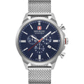 Swiss Military Hanowa 06-3332.04.003 Chrono Classic II heren horloge met blauwe wijzerplaat, chronograaf en roestvrijstalen mesh band, 45mm.