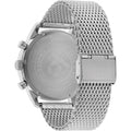 Achterkant van Swiss Military Hanowa 06-3332.04.003 Chrono Classic II Horloge 45mm met roestvrijstalen mesh band en sluiting, Swiss Made gravure zichtbaar.