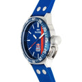 TW Steel Canteen Horloge - Herenhorloge 45mm met blauw siliconen band en Red Bull Ampol Racing logo, sportief design voor dagelijks gebruik.